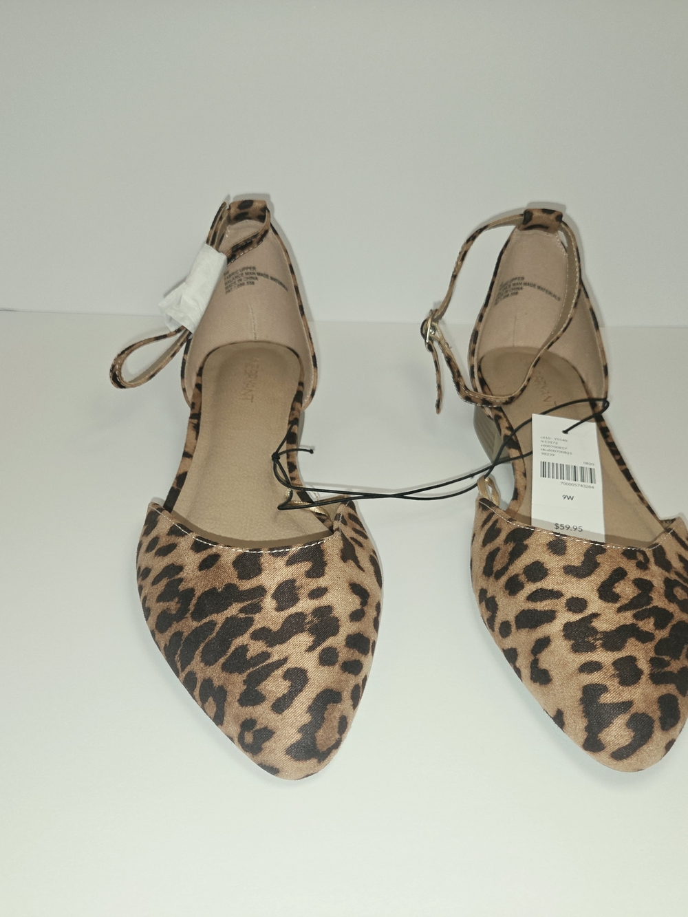 Leopard Print Lane Bryant Ankle Strap Flats - Women's Size 9 Wide - Picture 12 of 13